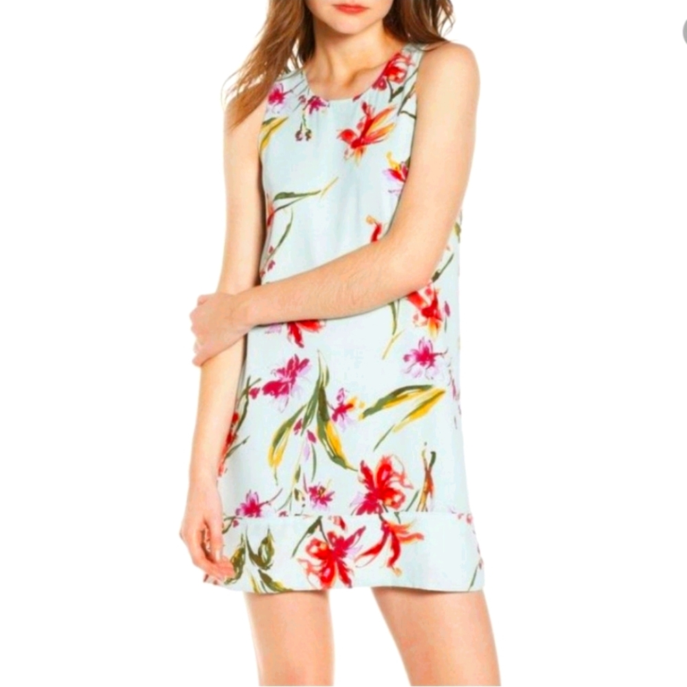 Leith floral tropical mini dress size S
